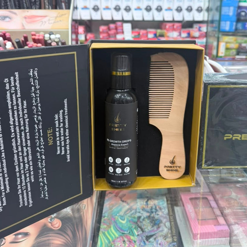 Pretty Shine Hair Growth And Black Hair color Oil With Comb.