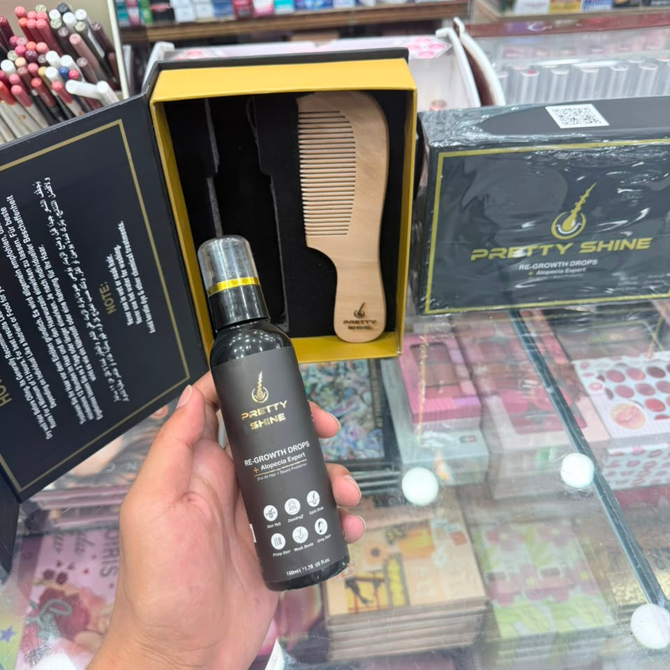 Pretty Shine Hair Growth And Black Hair color Oil With Comb.