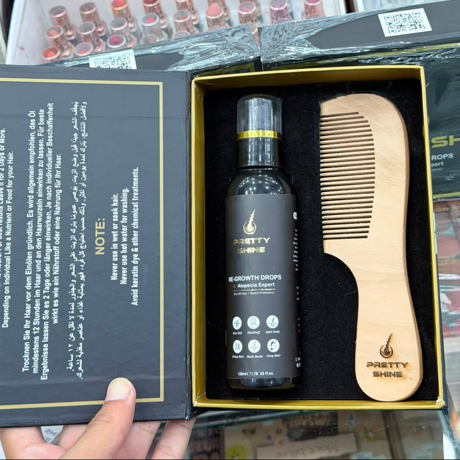 Pretty Shine Hair Growth And Black Hair color Oil With Comb.