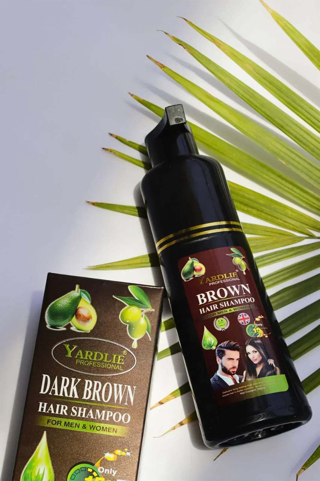 Yardlie Hair Color Shampoo – Natural Black | UK-Based 5-in-1 Grey-Cover | 200 ml