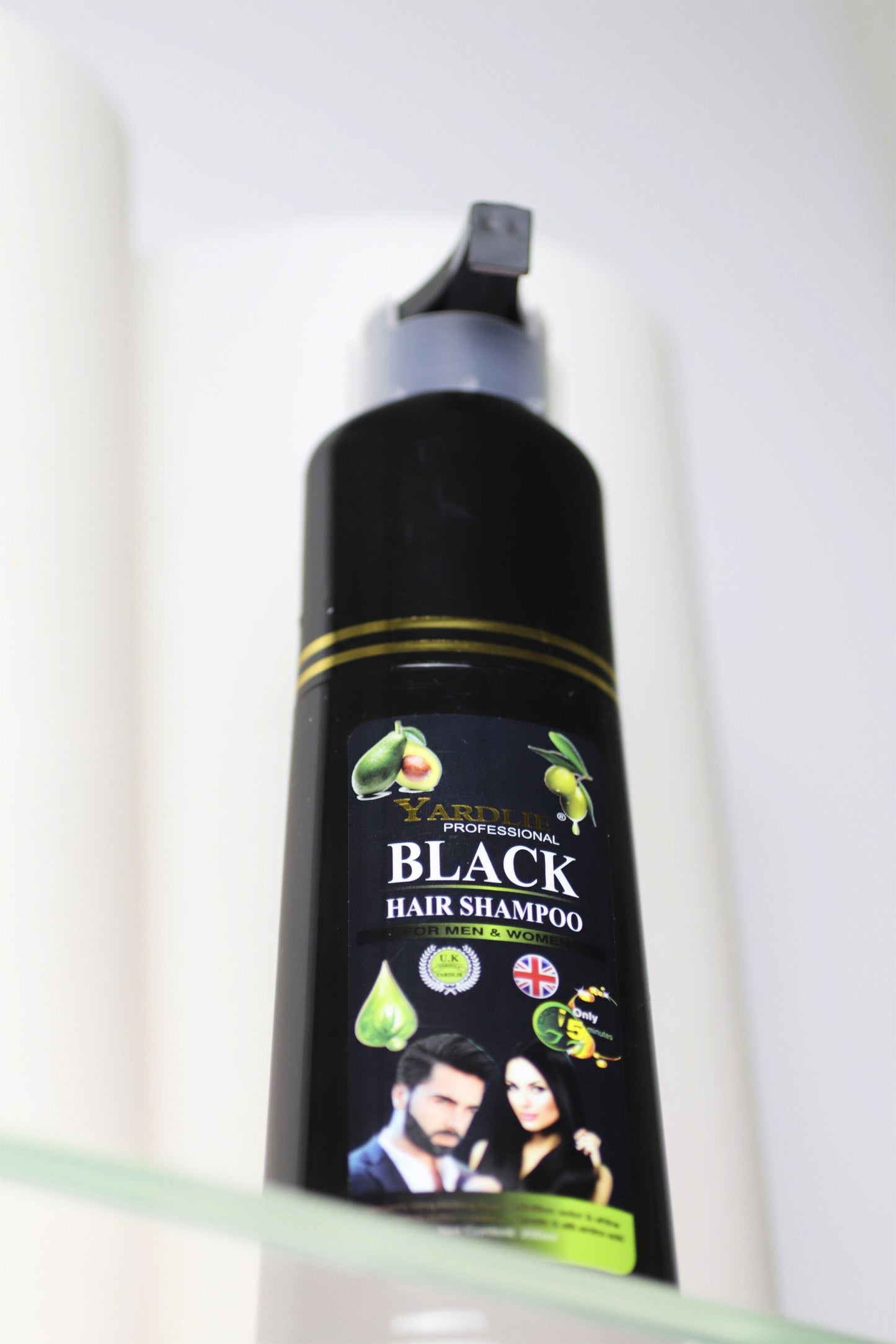 Yardlie Hair Color Shampoo – Natural Black | UK-Based 5-in-1 Grey-Cover | 200 ml